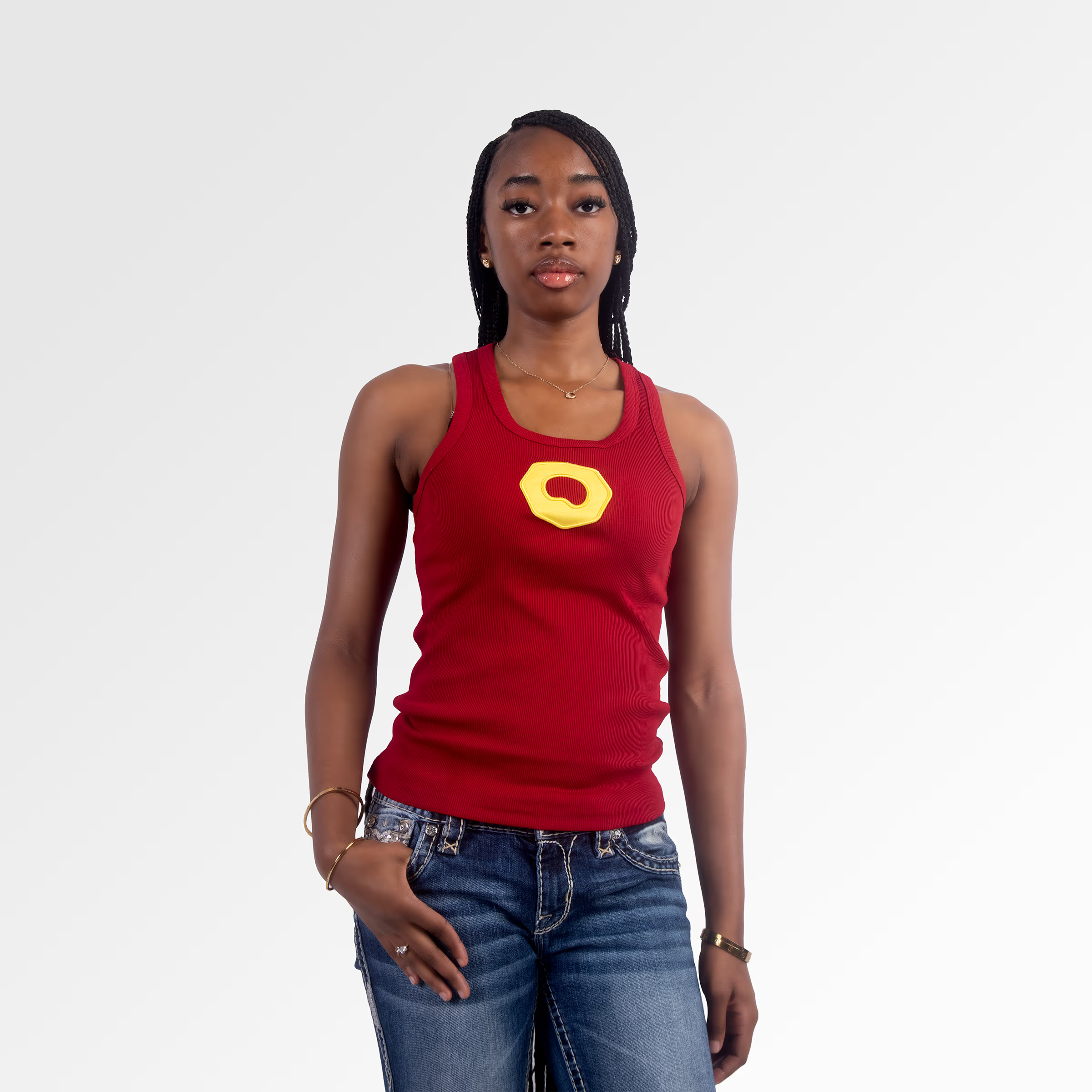 Emblem Tank Top in Crimson